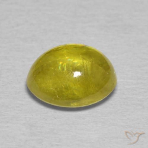 Sphène Jaune moyen naturelle ovale, 1.63 ct, Transparent