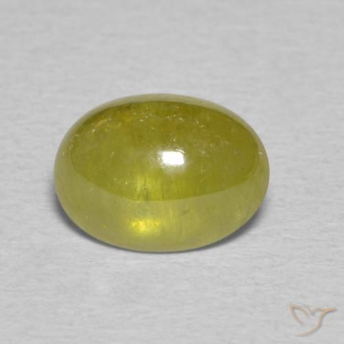 1.81ct Naturel Vert chaud et terreux Sphène, ovale, Transparent
