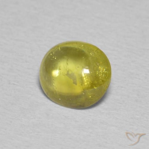Sphène Jaune citron naturelle ovale, 1.12 ct, Transparent