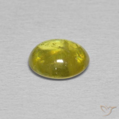Sphène Jaune citron naturelle ovale, 1.12 ct, Transparent