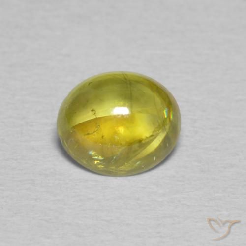 1.06ct Naturel Vert forêt chaud Sphène, ovale, Transparent