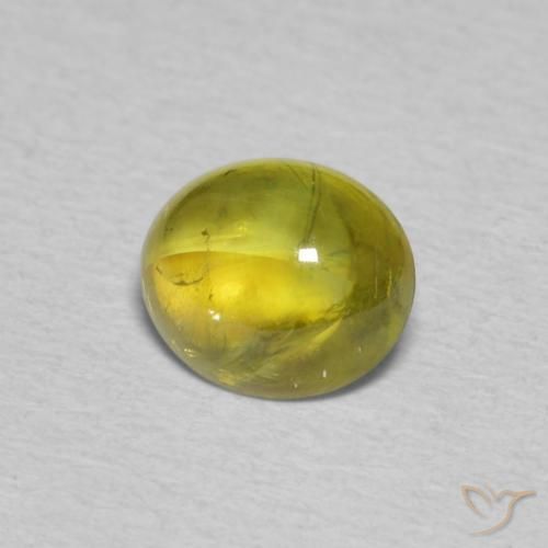 Sphène Vert forêt chaud naturelle ovale, 1.06 ct, Transparent