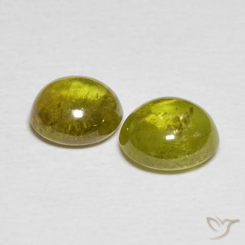 Shop natural 3.52ct Vert forêt chaud Sphène gems, ovale, from Sri Lanka at GemSelect. In stock, global shipping!