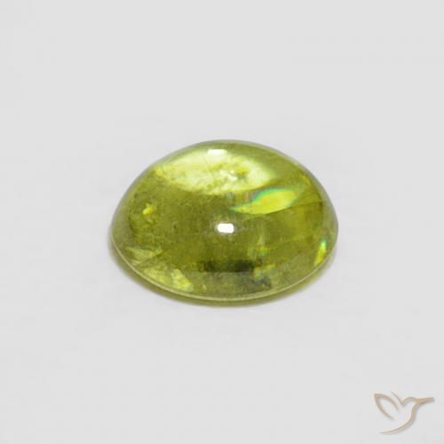 Sphène Vert forêt chaud naturelle ovale, 0.57 ct, Transparent