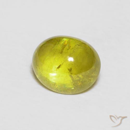 Sphène Jaune moyen naturelle ovale, 1.52 ct, Transparent