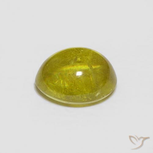 Sphène Jaune moyen naturelle ovale, 1.52 ct, Transparent