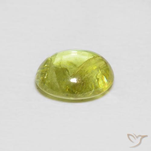 Sphène Vert moyen naturelle ovale, 1.75 ct, Transparent