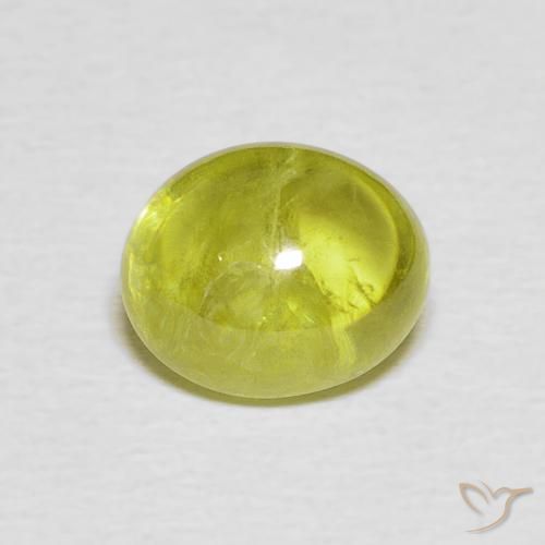 2.42ct Naturel Vert moyen Sphène, ovale, Transparent