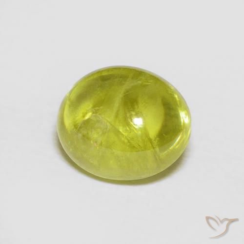 Sphène Vert moyen naturelle ovale, 2.42 ct, Transparent