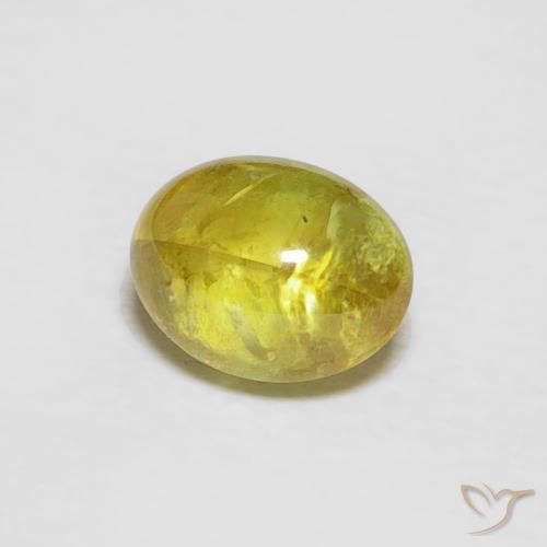 Sphène Jaune brunâtre naturelle ovale, 0.94 ct, Transparent