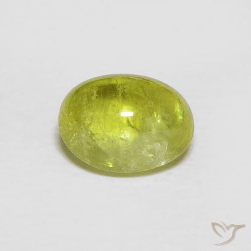 1.59ct Naturel Vert chaud et terreux Sphène, ovale, Transparent