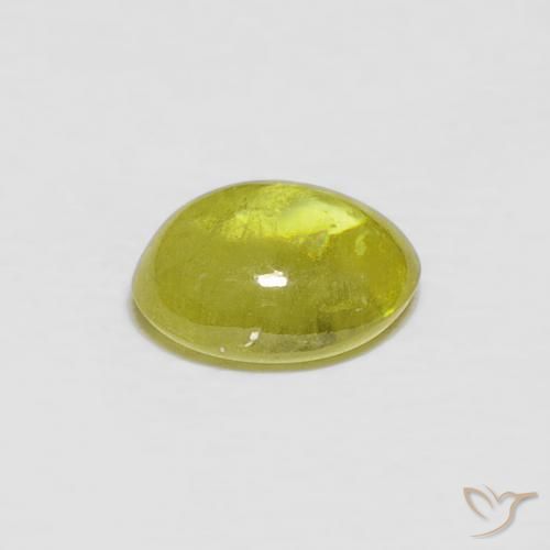 Sphène Jaune moyen naturelle ovale, 1.19 ct, Transparent