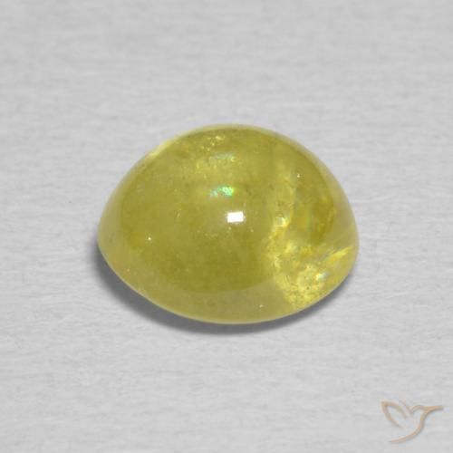 Sphène Brun vert doré naturelle ovale, 1.62 ct, Transparent