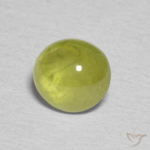 Sphène Vert jaunâtre naturelle ovale, 1.27 ct, Transparent
