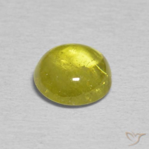 Sphène Jaune moyen naturelle ovale, 1.19 ct, Transparent