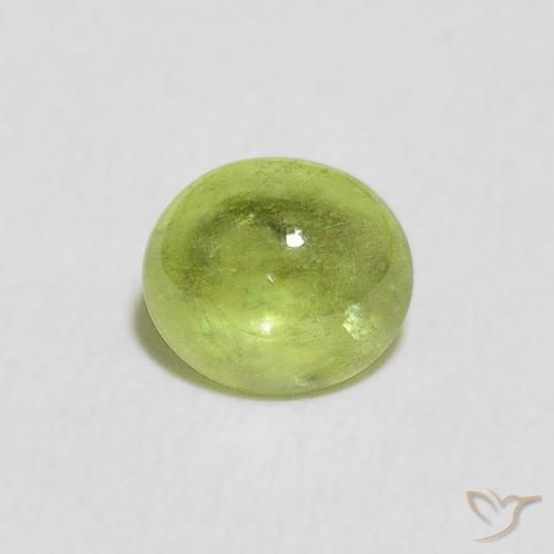 0.80ct Naturel Vert jaunâtre Sphène, ovale, Transparent