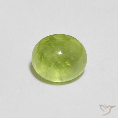 1.09ct Naturel Vert jaunâtre vif Sphène, ovale, Transparent