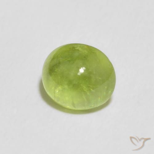 Sphène Vert jaunâtre vif naturelle ovale, 1.09 ct, Transparent