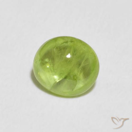 Sphène Vert moyen naturelle ovale, 1.08 ct, Transparent