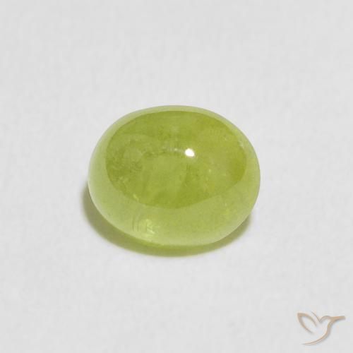 1.18ct Naturel Vert moyen Sphène, ovale, Transparent