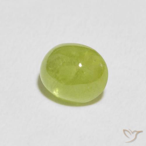 Sphène Vert moyen naturelle ovale, 1.18 ct, Transparent