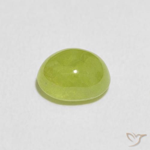 Sphène Vert moyen naturelle ovale, 1.18 ct, Transparent