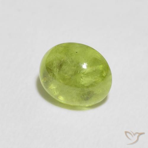 Sphène Vert éclatant naturelle ovale, 1.27 ct, Transparent