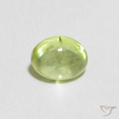 0.68ct Naturel Vert vif et léger Sphène, ovale, Transparent