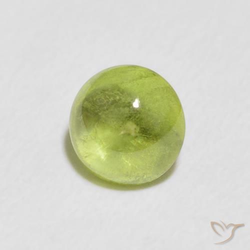 Sphène Vert jaunâtre vif naturelle ovale, 1.63 ct, Transparent