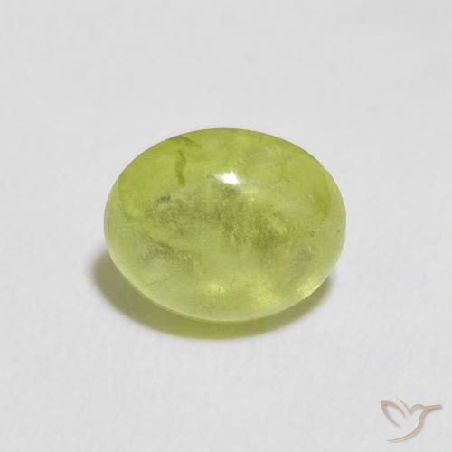 1.09ct Naturel Vert jaunâtre Sphène, ovale, Transparent