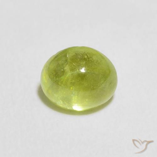 1.23ct Naturel Vert moyen Sphène, ovale, Transparent