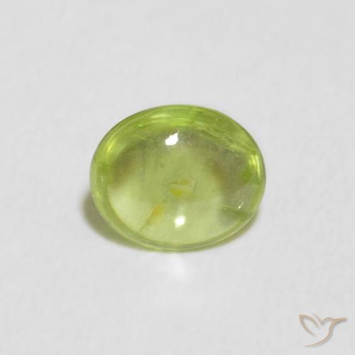 0.68ct Naturel Vert moyen Sphène, ovale, Transparent