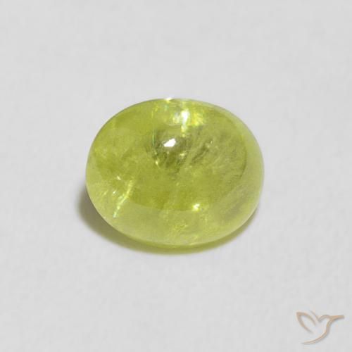 1.23ct Naturel Vert éclatant Sphène, ovale, Transparent