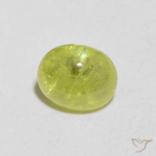 Sphène Vert éclatant naturelle ovale, 1.23 ct, Transparent