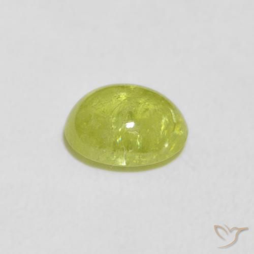 Sphène Vert éclatant naturelle ovale, 1.23 ct, Transparent