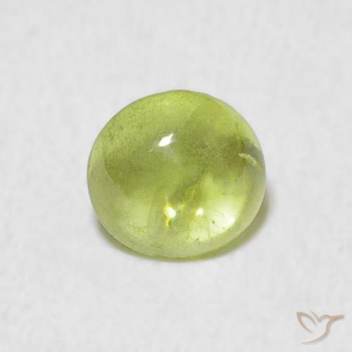 0.74ct Naturel Vert citron Sphène, ovale, Transparent