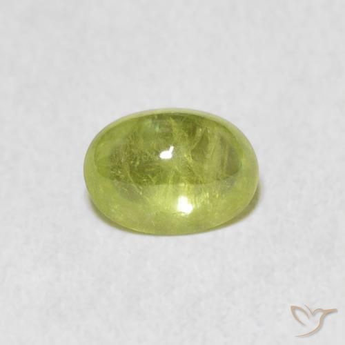 1.40ct Naturel Vert citron Sphène, ovale, Transparent