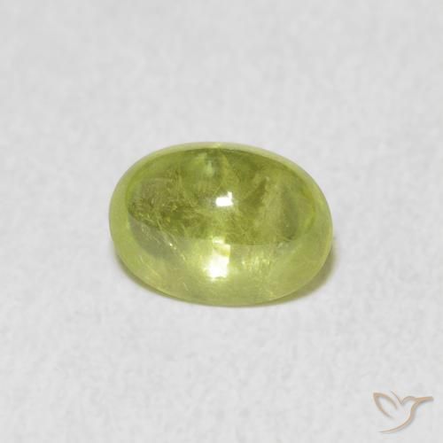 Sphène Vert citron naturelle ovale, 1.40 ct, Transparent