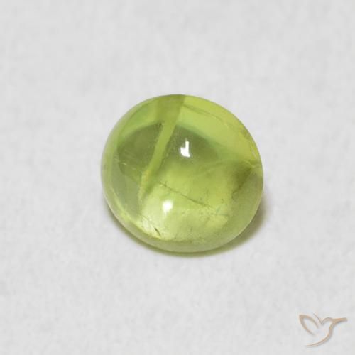 Sphène Vert jaunâtre vif naturelle ovale, 1.17 ct, Transparent