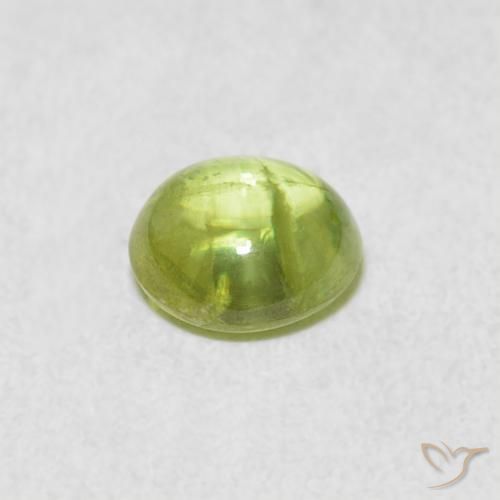 Sphène Vert jaunâtre vif naturelle ovale, 1.17 ct, Transparent