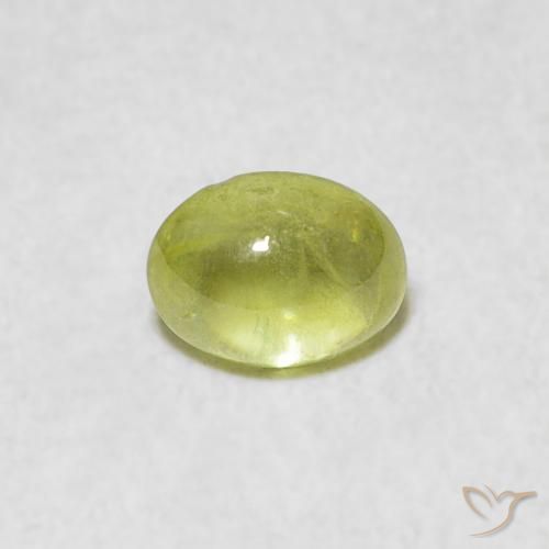 0.77ct Naturel Vert citron Sphène, ovale, Transparent