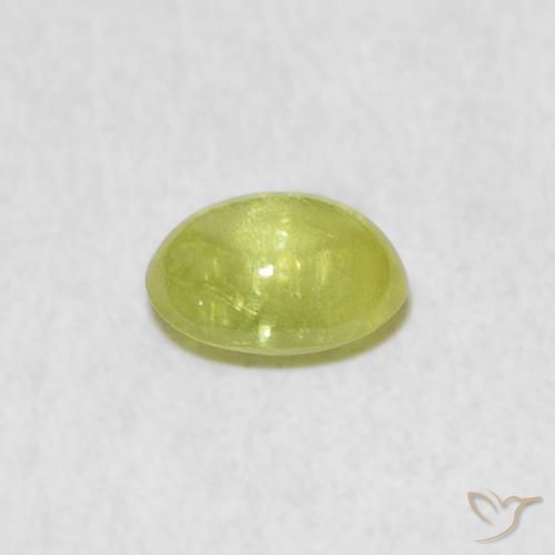 Sphène Vert citron naturelle ovale, 0.77 ct, Transparent
