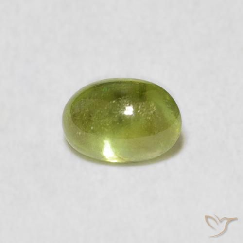0.87ct Naturel Vert jaunâtre Sphène, ovale, Transparent