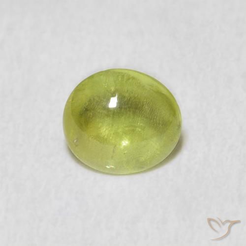1.00ct Naturel Vert citron Sphène, ovale, Transparent