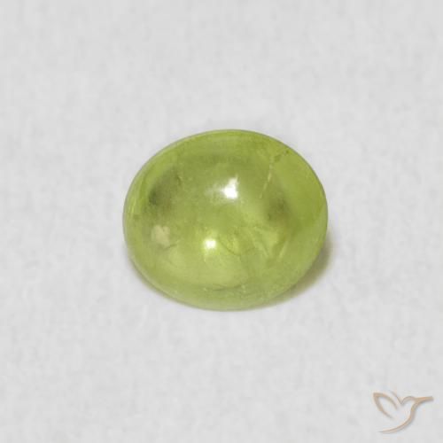0.68ct Naturel Vert citron Sphène, ovale, Transparent