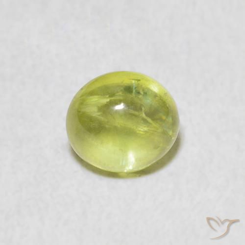 1.08ct Naturel Vert citron Sphène, ovale, Transparent