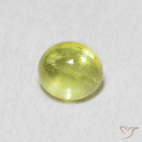 Sphène Vert citron naturelle ovale, 1.08 ct, Transparent