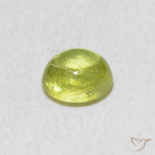 Sphène Vert citron naturelle ovale, 1.08 ct, Transparent