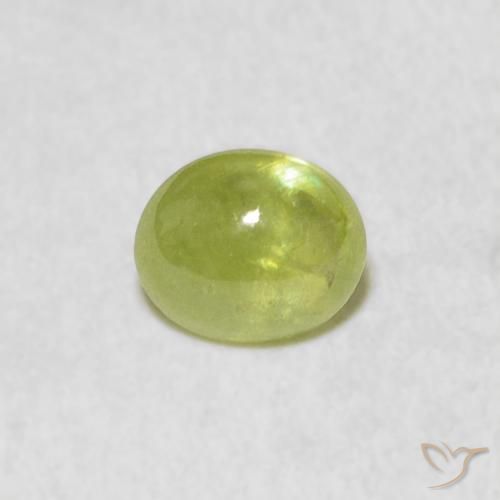 0.84ct Naturel Vert citron Sphène, ovale, Transparent