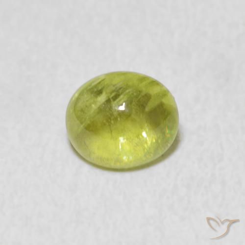 1.22ct Naturel Vert citron Sphène, ovale, Transparent